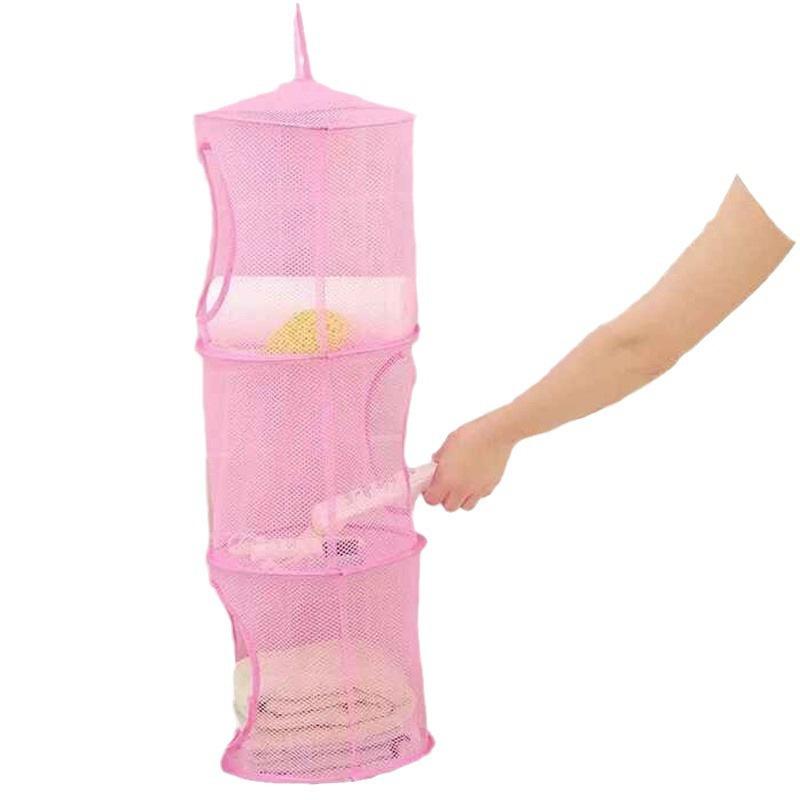 1pc Storage Basket Wall Cabinet Hanging Bag Storage Three-Layer Storage Basket Used for Wardrobe Storage
