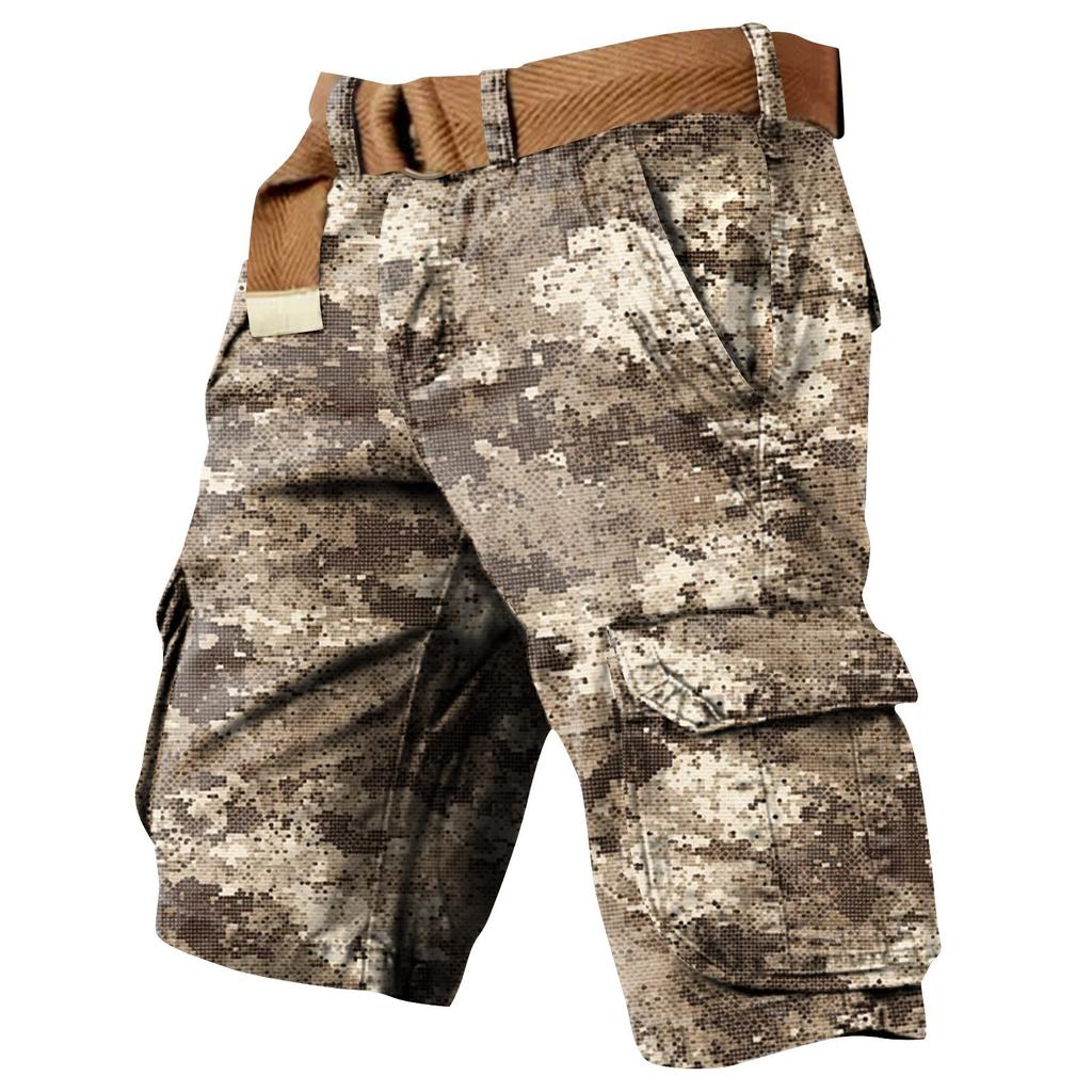 Men's Independence Day Printed Multi Pocket Workwear Shorts