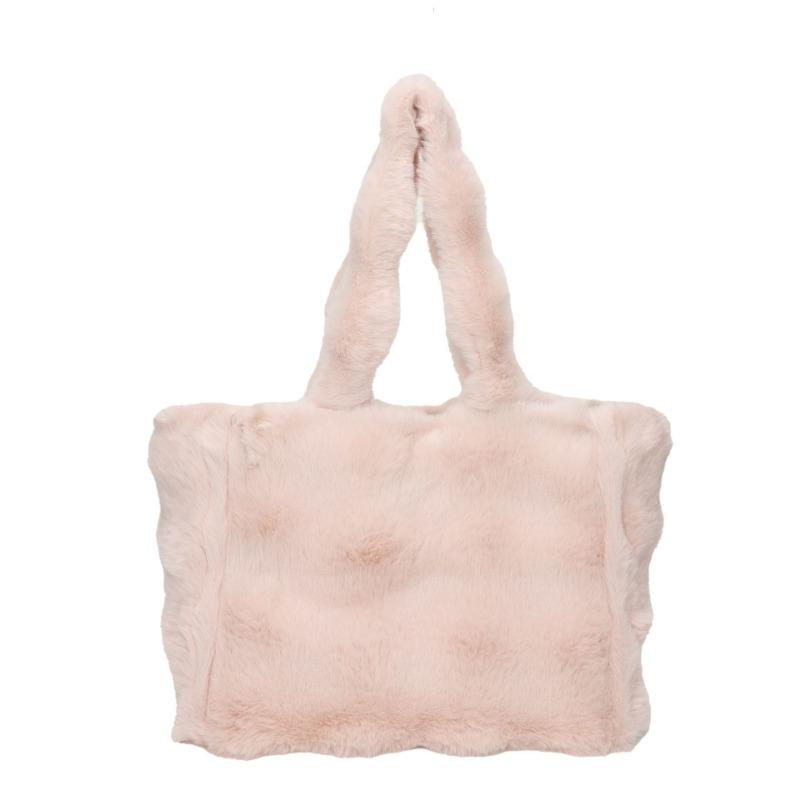 New large-capacity fashion tote bag plush contrasting color simple shoulder underarm bag handbag winter