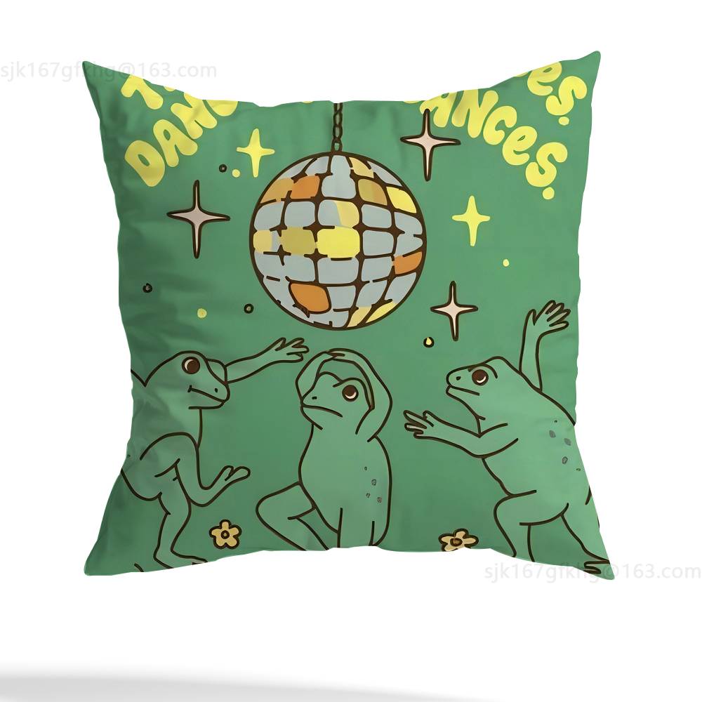 Cartoon Frog Pillow Cover Living Room Sofa Cushion Cover Bedroom Room Bed Pillow Cover Home Decoration