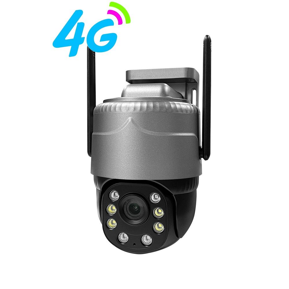 

Зовнішня камера спостереження 360 градусів нічного бачення Повнокольоровий мобільний телефон Пульт дистанційного керування Камера високої чіткості Домашній бездротовий монітор 【4G】None Card сірий/чорний