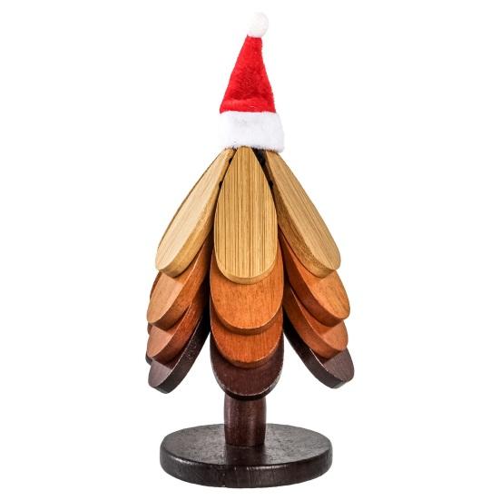 Christmas Tree Trivet Set Wooden Heat-Resistant Coasters with Stand Festive Table Protector for Hot Dishes & Holiday Decor