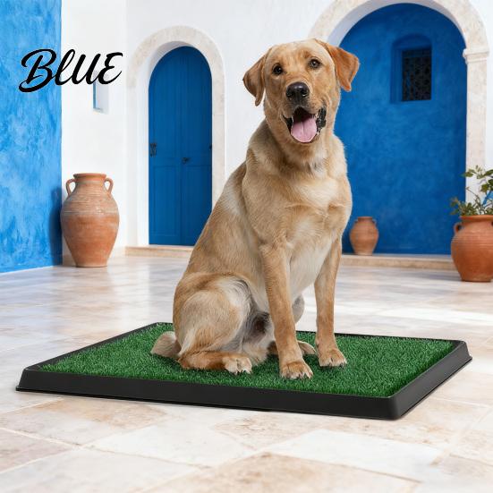 Washable Dog Pee Pad Artificial Grass Fake Turf Pet Potty with Tray Balcony 3-Layer Reusable Puppy Training Mat for Indoor Outdoor Use Small