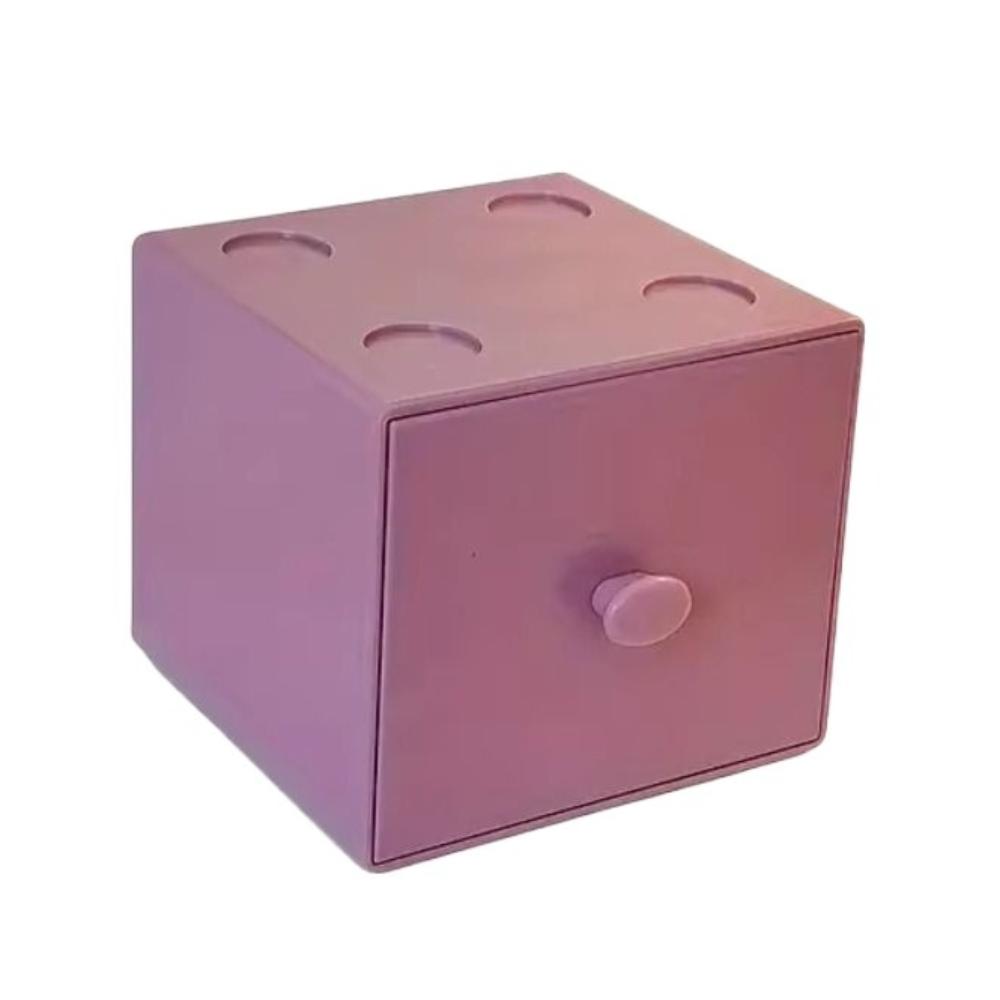 

Candy Color Building Block Pencil Box Drawer Style Stationery Organizer Dormitory фіолетовий