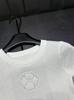 Xiangjia Embossed Floral Knit Round Neck Short Sleeve Casual Top - European Style Spring Arrival