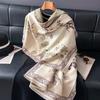 Winter Fashion Warm Faux Cashmere Shawl Scarf For Women - Flower Print Thick Pashmina-Style Wrap Female Poncho & Echarpe Bandana