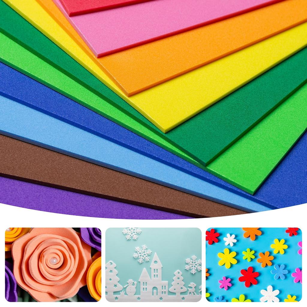 PATIKIL 20 Sheets Light Green EVA Foam X 1mm Flexible Foam Sheets for DIY and Art Supplies Sheets, 15.7 11.8 Inch, Thick, Crafts, Handcrafts,