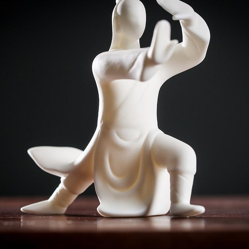 Keramik-Tai-Chi-Figuren, Büro-Desktop-Dekoration, Teetisch, weißes Porzellan, Zen-Ornamente, Bonsai-Blumentopf, Kunsthandwerk