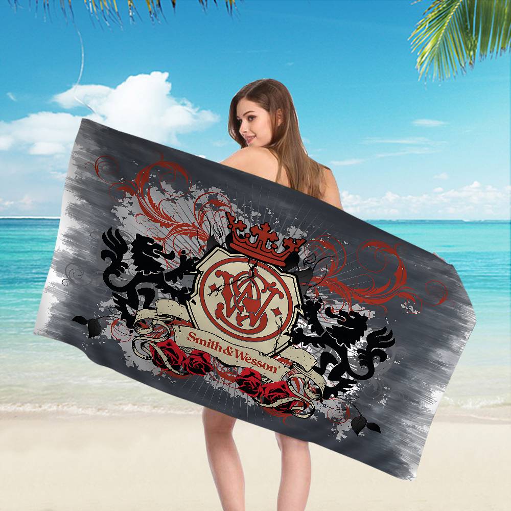 GUN Smith Wesson Microfiber Beach Towel Absorbent Quick Dry Soft Yoga Swimming Resort Mountain Climbing Towel