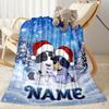 Christmas Adventure City Personalized Text Blanket Multi-purpose Personalized Blanket Soft & Cozy for Nap Picnics Office Chair Bedding