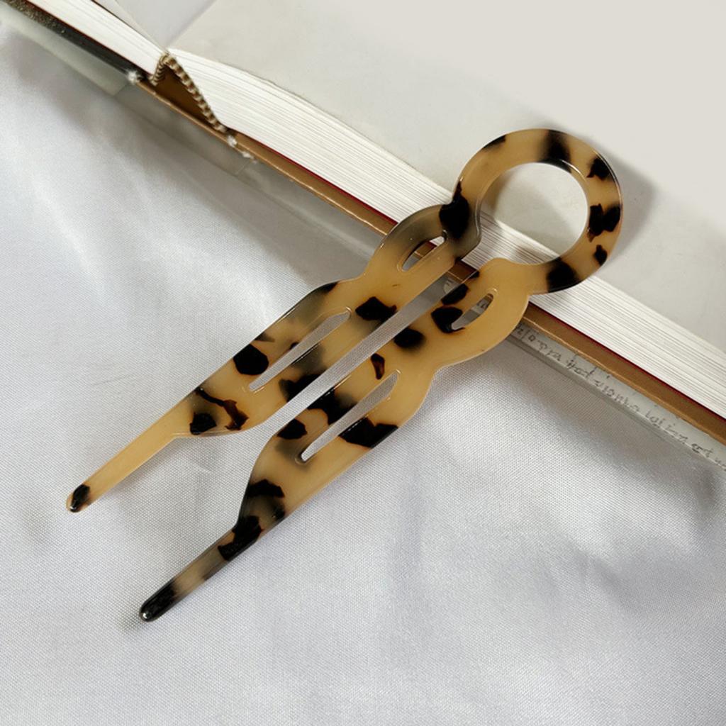 3Pcs Acetate U-shaped Hair Fork Lightweight Anti-slip Long Thick Hair Stick Updo Bun French Hair Pin Women Girls Hair Accessories