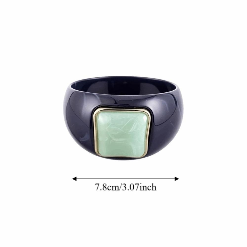 Europe American Style Irregular Wide Bracelet Smudging Retro Hand Ring Simple Acrylic Bangle Gift