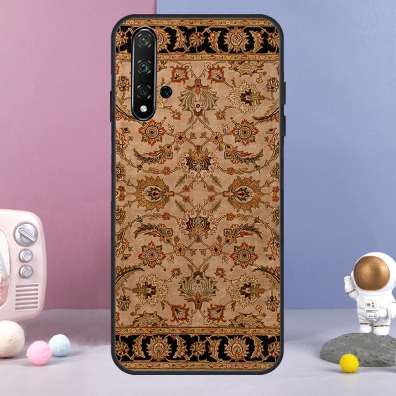 Persian Carpet Floral Pattern For Huawei Nova 12i 12s 11i 8i 7i 9 10 SE Y60 Y61 Y70 Y72 Y73 Y90 Y91 P20 P30 P40 Lite Case