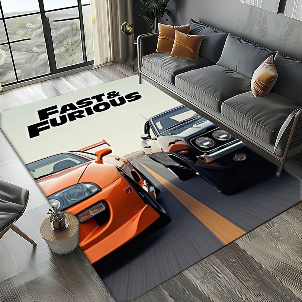 Tappeto Tappeto Artistico Film 3D F-Fast and The F-Furious per Decorazione Stanza Casa Cucina Camera da Letto Divano Regalo Tappeto per Area Bambini Tappetino Antiscivolo