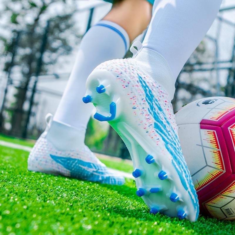 2024 Men's Soccer Shoes Large Size Ultralight Football Boots Boys Sneakers Non-Slip AG/TF Soccer Cleats Ankle Boots Unisex