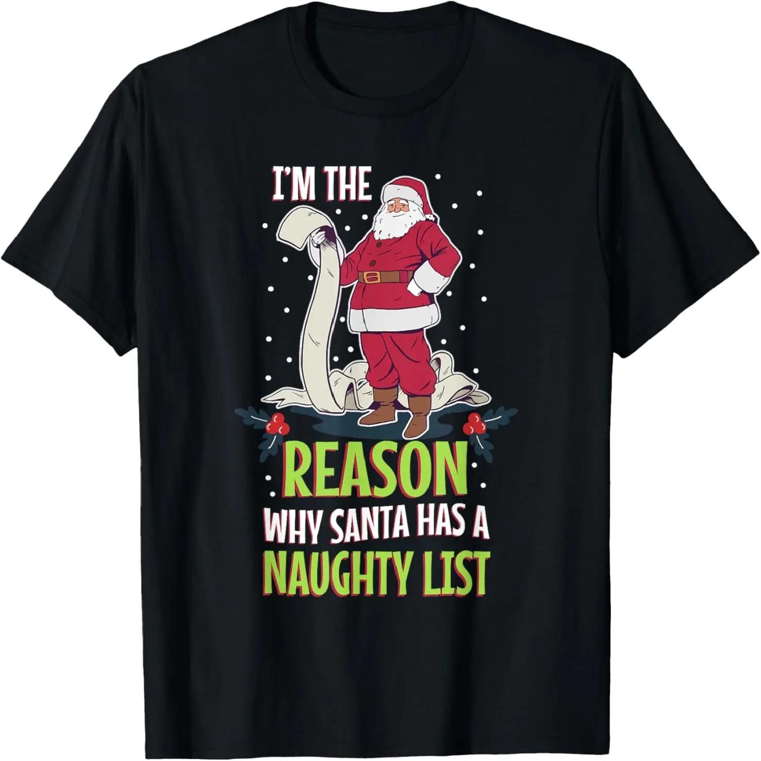 Naughty kid Christmas list holiday costume happy Santa Claus T-Shirt XXXXXL разноцветный