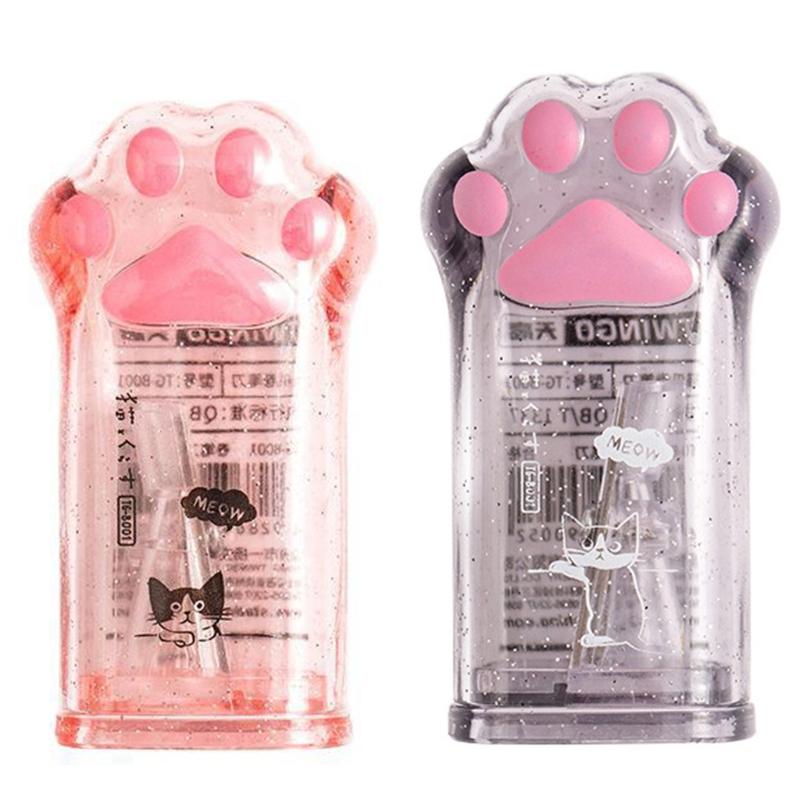 Cute Kitten Paw Pencil Sharpener Portabel Colored Pencil Sharpener Fit for All Wooden Pencils (6-8mm) for Adults Kids