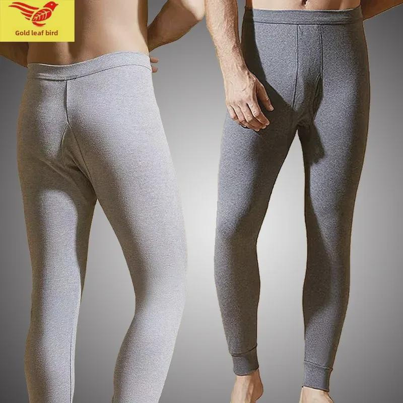 Herren Baumwolle Wolle Hose mit hohem Bund: Warm, Dünn, Lockerer Gerader Schnitt für Herbst/Winter - Ideal für Mittelalte & Ältere.