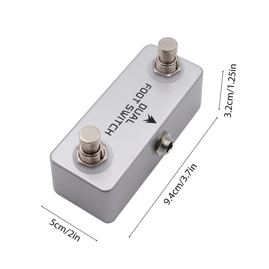 MOSKYAUDIO Dual Footswitch Amp Channel Footswitch Locking Function Aluminum Alloy 6.35mm Stereo