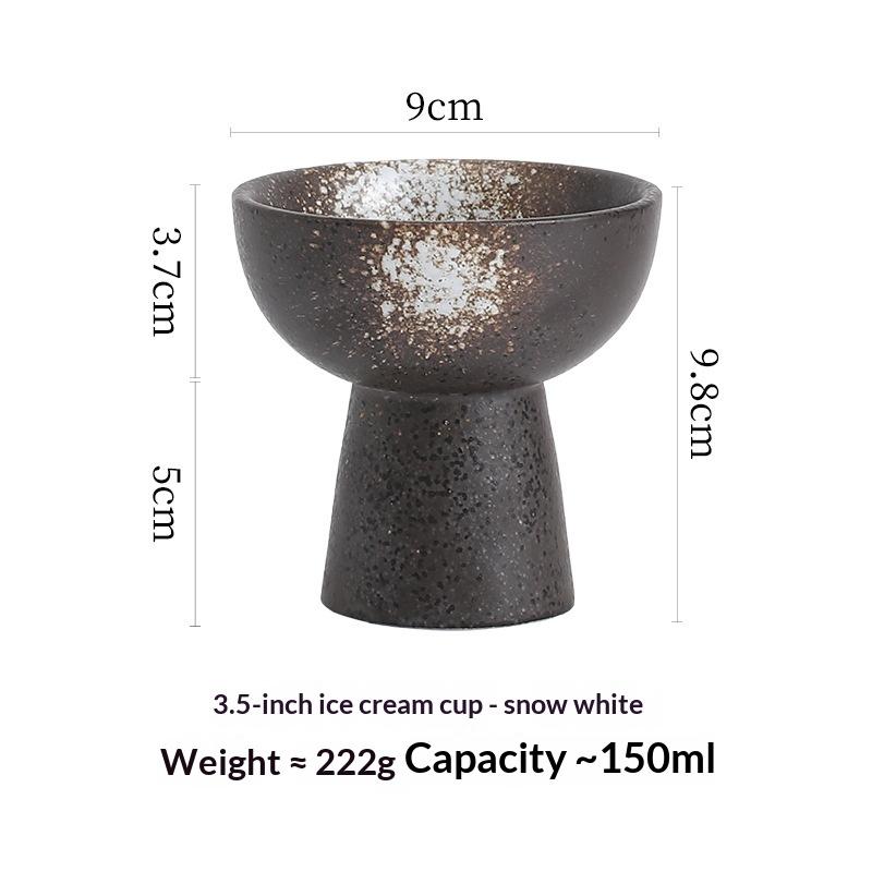 Elegant Ceramic Bowl with High Feet for Stylish Dinner and Dessert Serving 6
