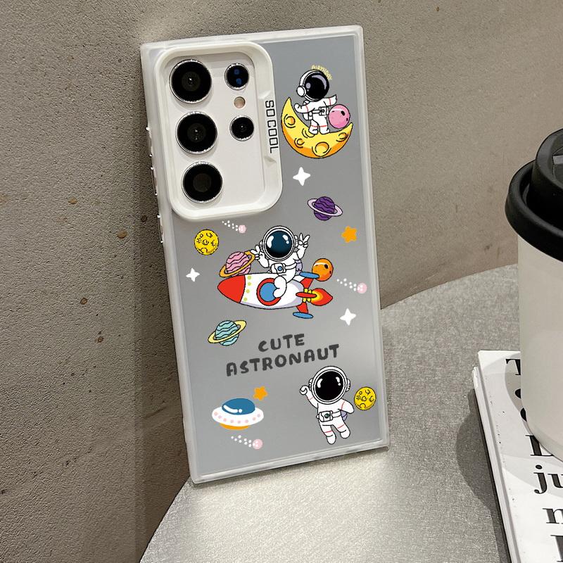 Husă pentru telefon cu laser pentru astronauți de Crăciun pentru iPhone 15 14 Pro Max 13 12 11 Samsung S23 S22 Ultra A54 A53 Copertă din spate cu model de căprior Moș Crăciun antișoc