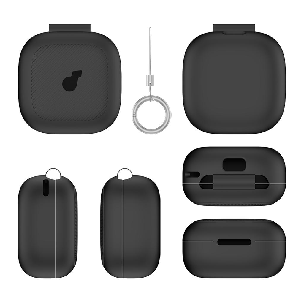 Silicone Case Soft Flexible Scratch Resistant Wireless Earbuds Protective Shell with Carabiner for Anker Soundcore P31i