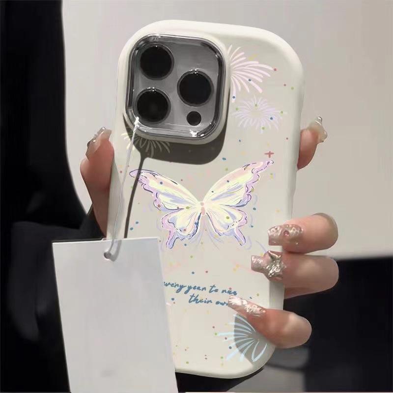 

The Firework Butterfly Is Suitable for The Apple 16pro Phone Case, 15promax Matte 14plus13 Anti-drop 12mini iphone16