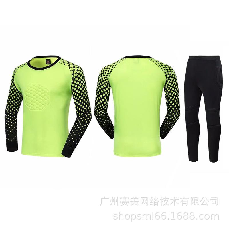 Football Goalkeeper Jersey Set Adult Children Long-sleeved Sponge Pads Game Training Goalkeeper Jersey Wholesale