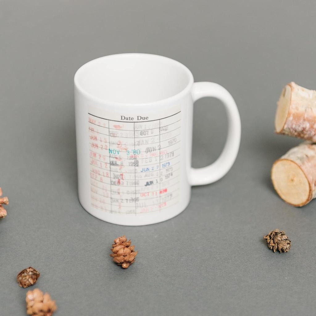 Library library card ceramic coffee mug tea cup