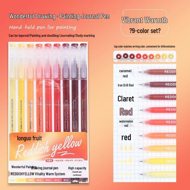 Blue Fruit Large Capacity Journal & Pen Set: Includes Highlighter, Drawing Pen, Gel Pen, Colored Single-Tip Pen.