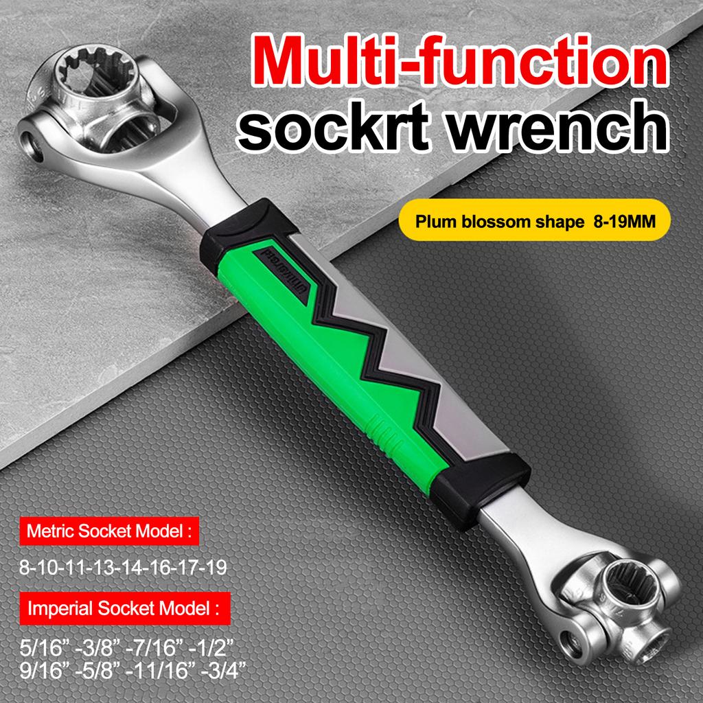 52-in-1-Werkzeuge, Steckschlüssel-Funktion, Universal-Ratschen-Spline-Bolzen, Hülsendrehung, Handwerkzeuge, 360 Grad Mehrzweck-Tiger-Schraubenschlüssel