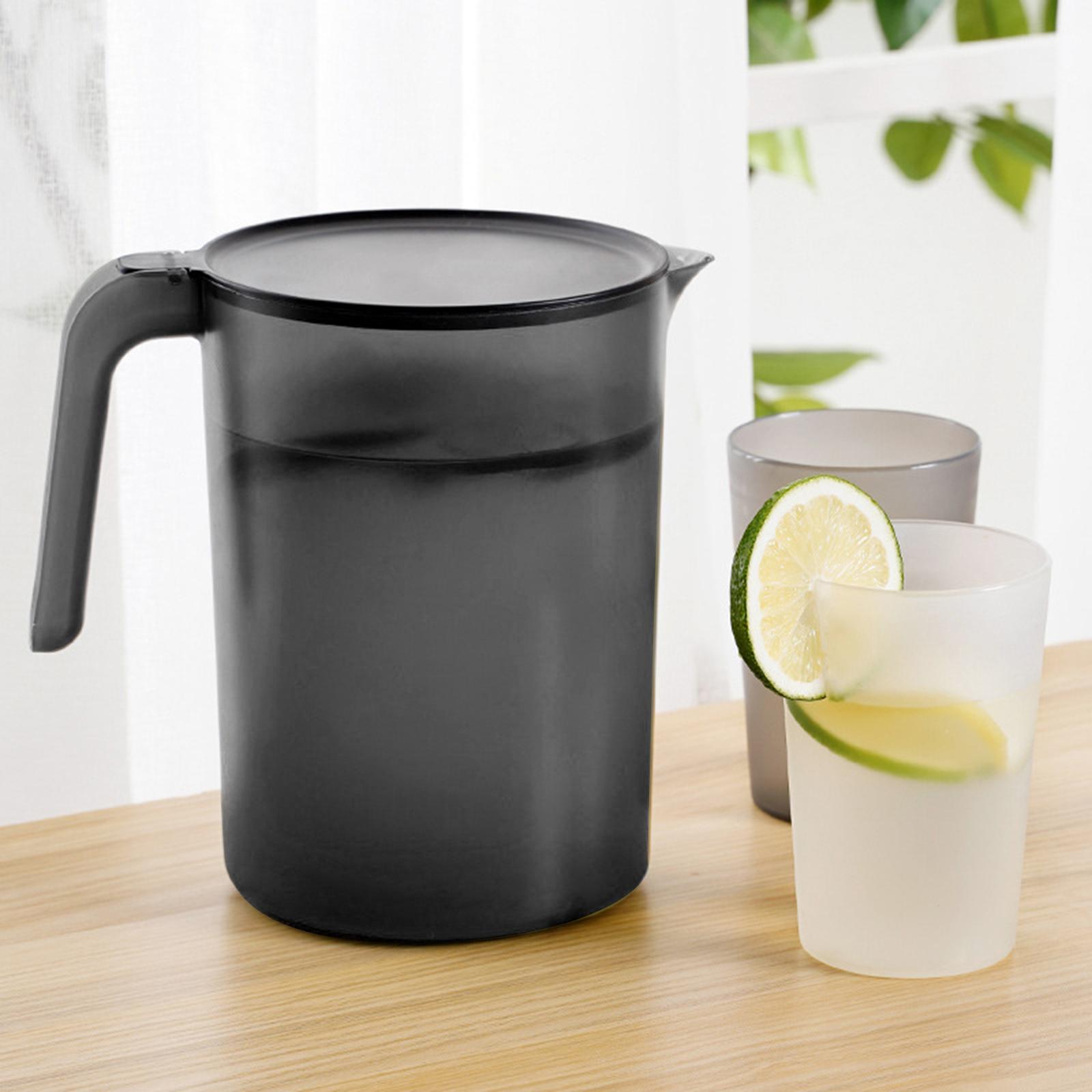 

2.0 Liter Water Jug Pitcher Hot Cold Water Carafe Easy to Clean Leakproof Drinkware Large Capacity Tea Kettle for Daily Office чорний