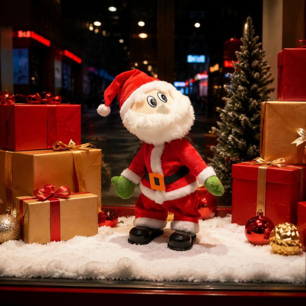 Electric Dancing Santa Claus Toy Christmas Decoration Animated Moving Butt Santa Holiday Figurine Battery Operated Festive Ornament