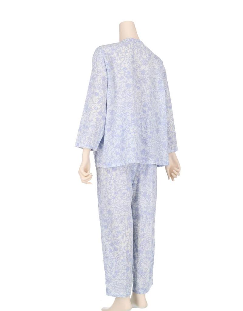 Wacoal Pajama Long Sleeves and Fits Heights 146cm Large Loose Front for DNL370 SX SP [Easy Partner] Set, Pants, - 154cm, 100% Cotton, Lemon-Shaped