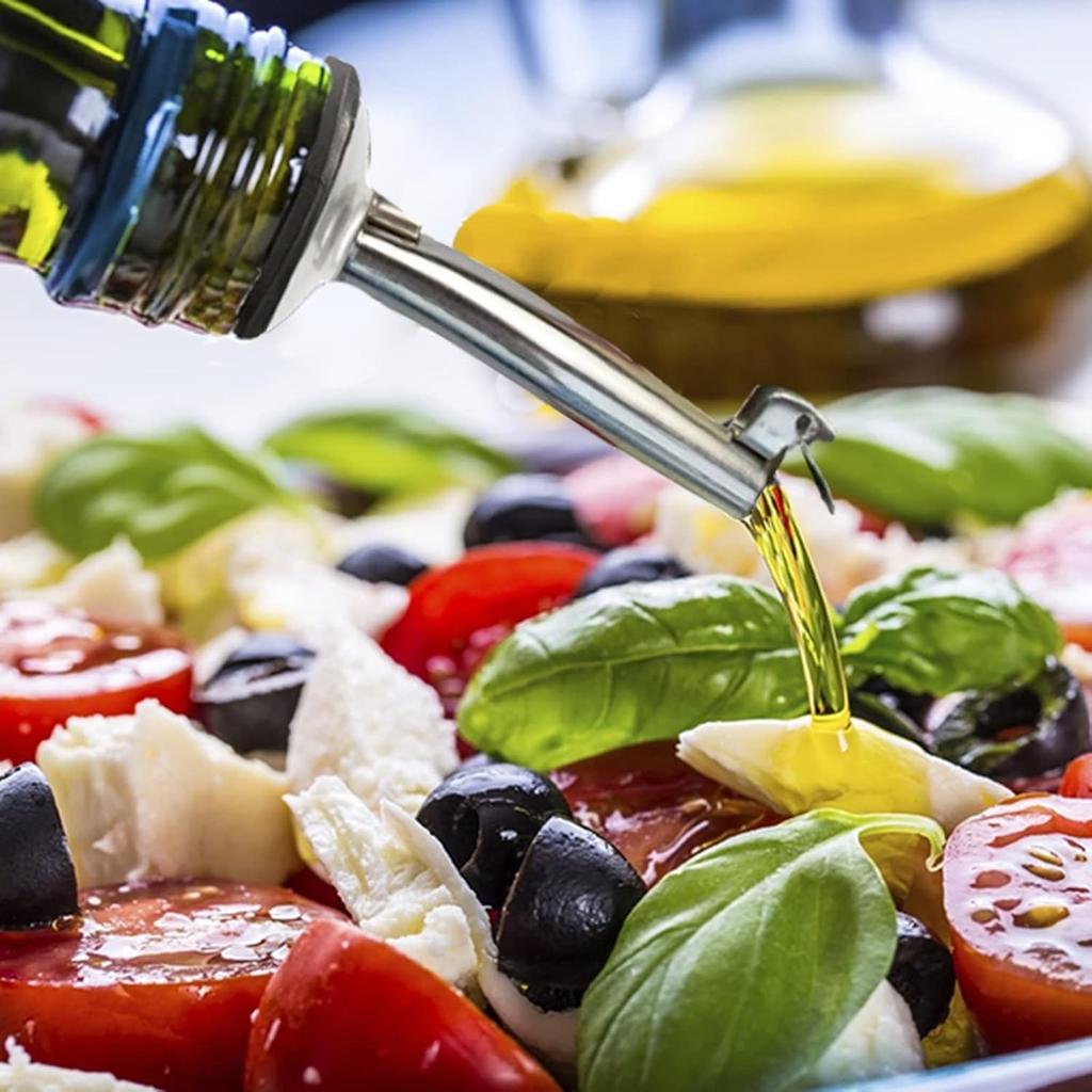 2PC Olive Oil Bottle Pourer Spout Set Easily Turn Your Bottles Into Dispensers for Liquor, Vinegar, Syrup or Oils .