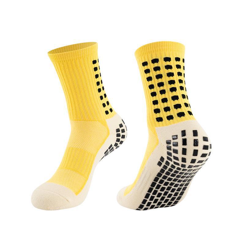 Unisex Mid-Tube Non-Slip Quick-Dry Football Socks - Breathable, Sweat-Absorbing, Thick Towel Design for Students and Adults.