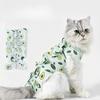Avocado-Print Katzen-Genesungsanzug Atmungsaktiv Anti-Leck Chirurgieanzug für Katzen Kätzchen