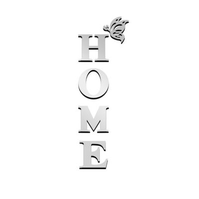 Home Vlinder Logo 3D Spiegel Muursticker Zelfklevend Afpellen en Plakken Entree Decoratie Waterdicht Huisdecoratie