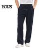 Mens Casual Trousers Men Corduroy Baggy Sweatpants, Drawstring Waist Straight Leg Joggers, Pants Solid Color Athletic for Jogging Gym Workout