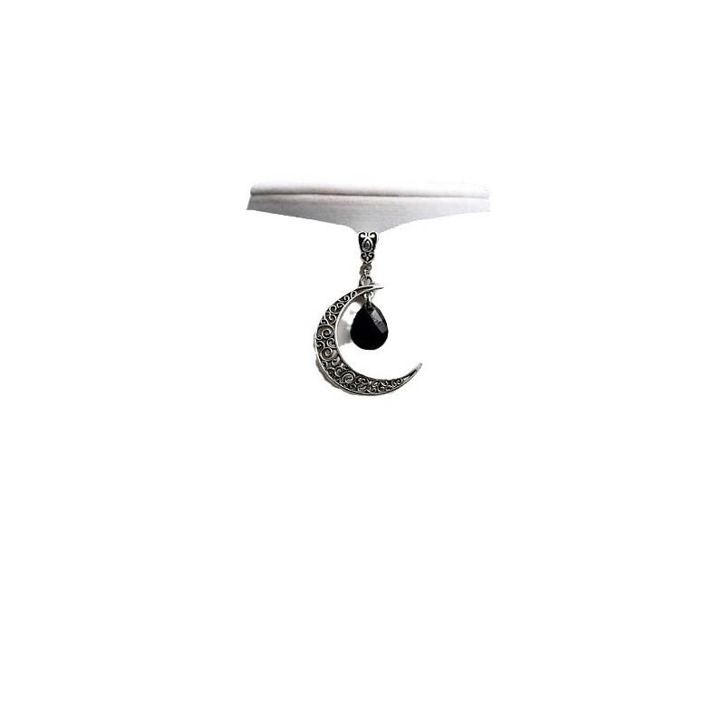 Moon Pendant Necklace With Alloy Geometric Design For Gothic Style Women