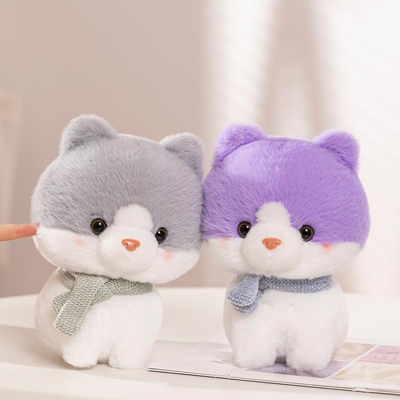 23cm  A Kitten with A Scarf Plush Toys Stuffed Animals Pillow Cat Doll Girlfriend Birthday Gifts
