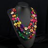 Vintage Bohemian Coconut Shell Wood Necklace Woven Long Multilayer Colored Women's Sweater Chain Vacation Accessories