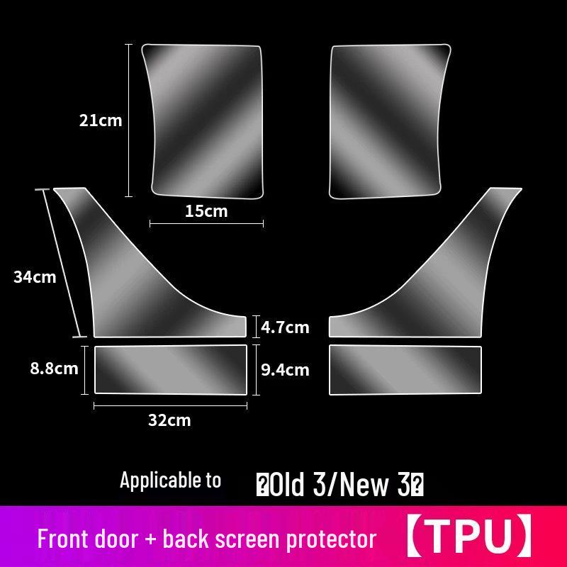 Tesla Model 3/Y Rear Door TPU Protection Film (Triangle Paint Surface)