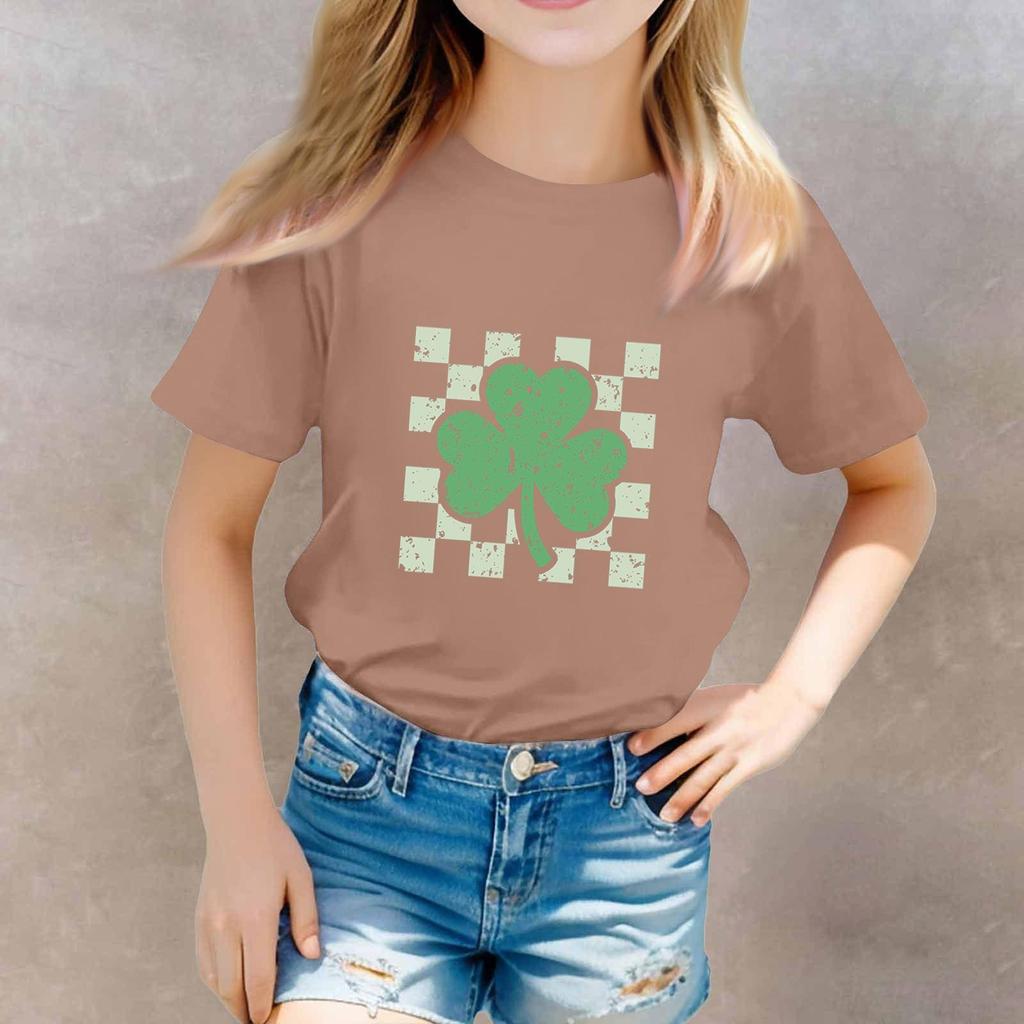 St. Patrick's Day Toddler Girl Boy T-Shirts Kids Top Boys And Girls Printed Short Sleeved T-shirt