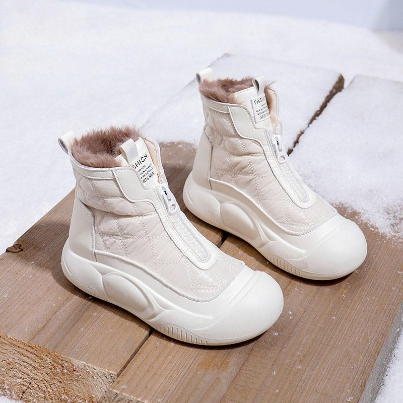

Модные зимние ботинки для женщин, зимние новые повседневные хлопковые туфли на толстой подошве с плюшевой изоляцией, высокие женские кроссовки Botines De Mujer 35