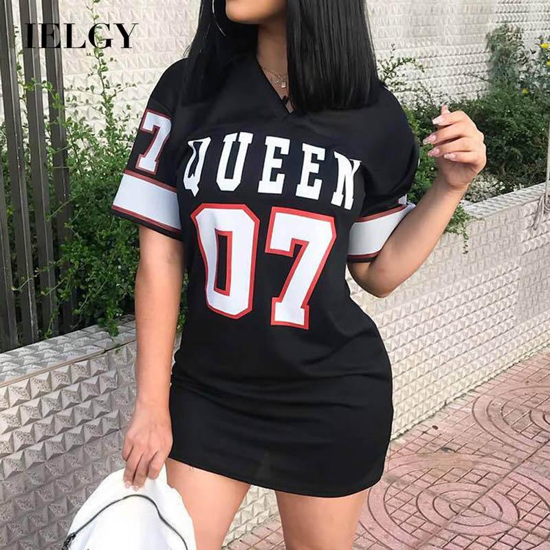 

IELGY Новое повседневное свободное модное женское платье с v-образным вырезом и принтом на талии для похудения