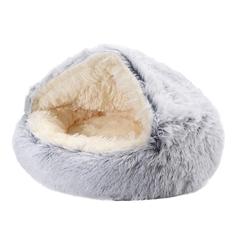Осенне-зимний теплый полузакрытый круглый кошачий домик-гнездо для домашних кошек, полузакрытый домик для собак, закрытое кошачье гнездо для собак 4XL 80*80CM