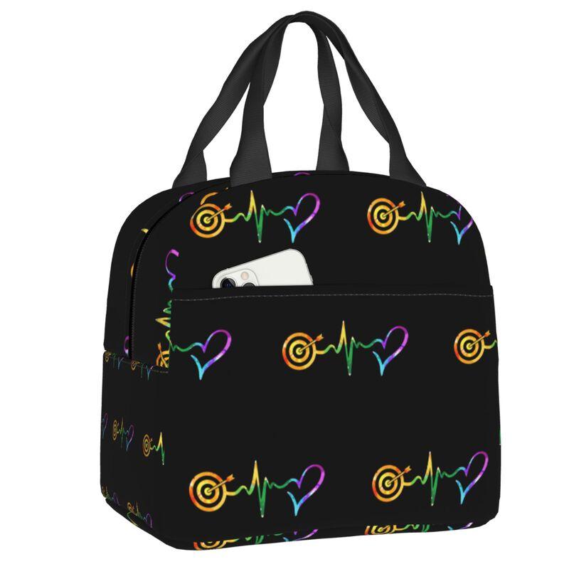Dartscheibe Isolierte Lunchtaschen für Damen Pfeil Bogenschießen Ziel Dartscheibe Tragbarer Kühler Thermische Lebensmittel-Lunchbox Schule