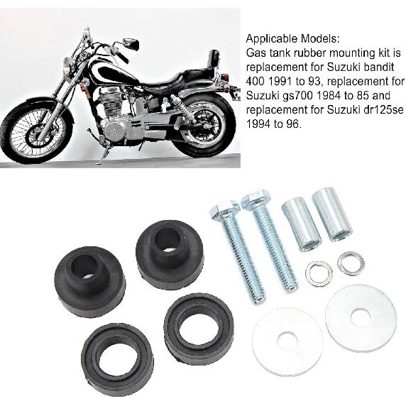 Motorcycle Gas Rubber Mounting Kit, Gas Fuel Mounting Rubber Cushion Kit Compatible with Gs1150 Gs1100 Gs850 Vs800 Gs750 OE: 09320-10071