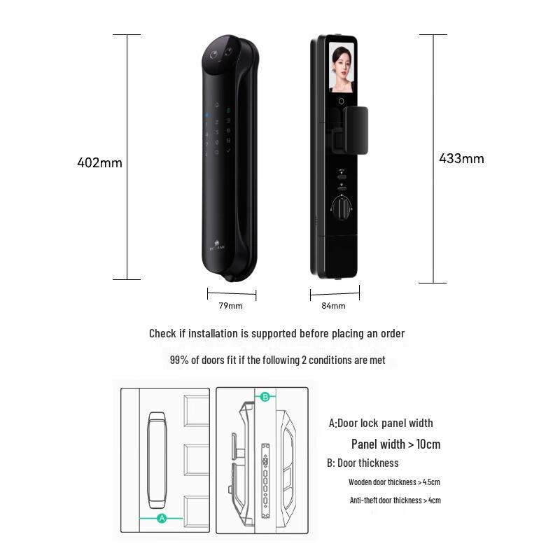 DESMAN Kirin R9 Smart Door Lock with 3D Face Recognition